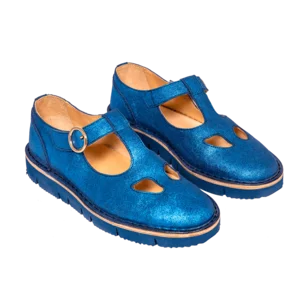 Snualo Schuhe mit kobaltblauen Glitzeraugen