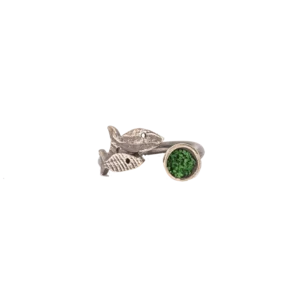 Kleiner Fisch Ring aus oxidiertem 925/000 Silber, 10x22mm