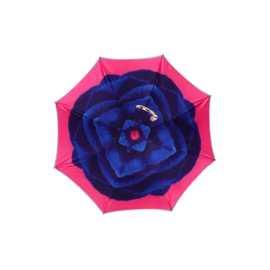 Camelia blauer Regenschirm für Damen