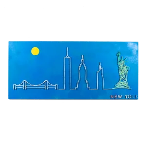Puzzle con fili elasticizzati, Skyline New York senza cielo, 90x40x5cm