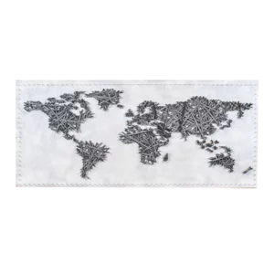 Puzzle con fili elasticizzati, Mappa del mondo, 90x40x5cm