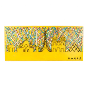 Puzzle con fili elasticizzati, skyline Parigi con cielo, 90x40x5cm
