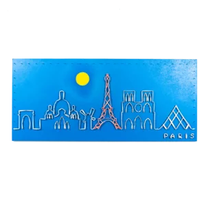 Puzzle mit Stretchfäden, Skyline von Paris ohne Himmel, 90x40x5cm