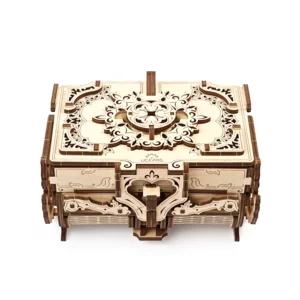 Modello meccanico in legno: scatola antica, Ugears