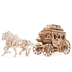 Modello meccanico in legno: diligenza da Far West, Ugears