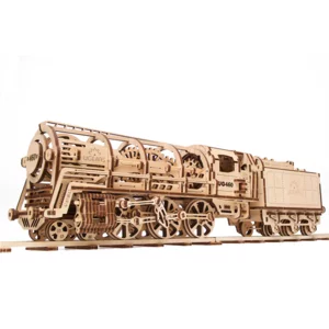 Modello meccanico in legno: locomotiva U460 con Tender, Ugears