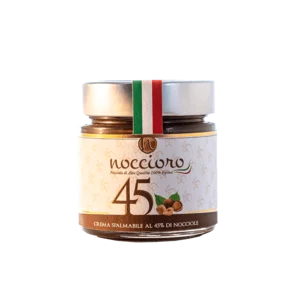 Noccioro 45 Classic: Streichcreme mit 45% Haselnüssen, klassischer Geschmack, Glas, 250g