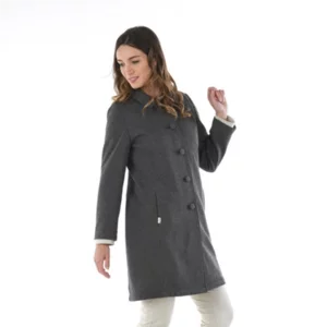 Cappotto in felpa di cotone antracite, modello Mango