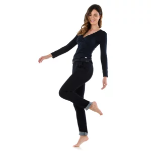 Baumwollhose aus dunklem Jeansstoff, Modell Lisa