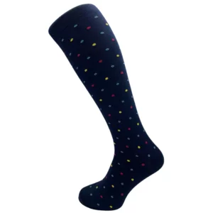 Calze lunghe uomo blu pois, taglia unica 