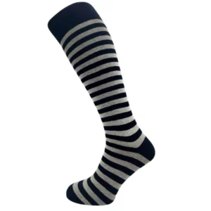 chaussettes longues pour hommes à rayures noires et blanches, taille unique