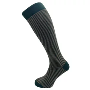 Lange Socken für Männer grüngraue Linien, Einheitsgröße