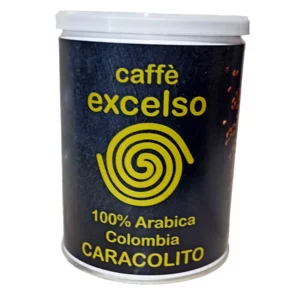Caffè Colombia Caracolito 100% arabica, in grani, barattolo da 250g