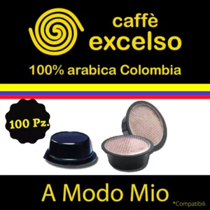 A Modo Mio Compatible Capsules Café Excelso Colombie 100% Arabica Supremo, 100pcs