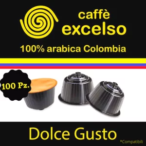 Capsules Compatibles Dolce Gusto Café Excelso Colombie 100% Arabica Supremo, 100pcs