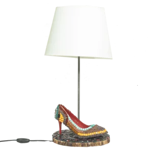 Lampe à chaussures avec émaux vénitiens et marbres polychromes