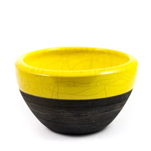 Raku Bowl Giallo Limone, ciotola in ceramica raku