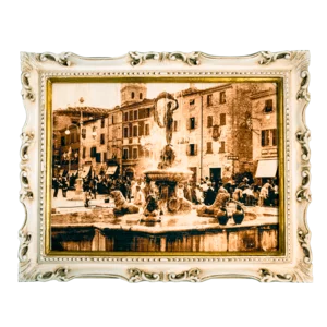 Stadt des Glücks, Bild gedruckt auf Vintage-Zweig 30x40cm