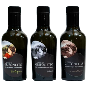 Coffret de dégustation d'huile d'olive extra vierge Terre di Grifonetto, 3x250ml