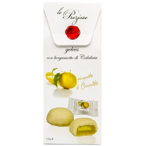 Bergamotte-Saft-Gelees mit Schokolade überzogen Weiß