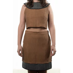Completo gonna Mini svasata e crop top Lachesi con inserti rimovibili