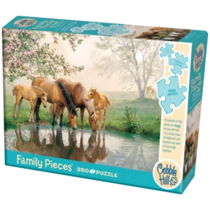 Puzzle Horse Family in lino e cartone impermeabile, 350pz