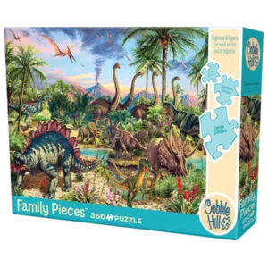 Puzzle Prehistoric Party in lino e cartone impermeabile, 350pz