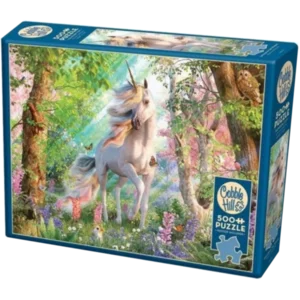Puzzle Unicorn in the Woods in lino e cartone impermeabile, 500pz