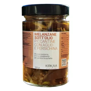 Melanzane sott'olio piccante con aglio e persichina, 300g