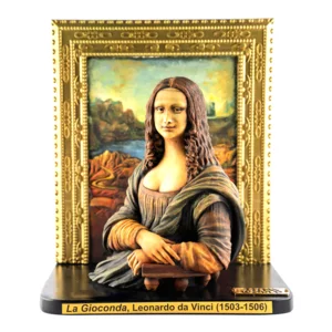 Figurine 3D Gioconda, 27 cm personnalisée et peinte à la main, peinte par Léonard de Vinci