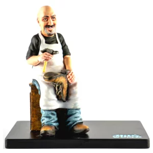 Statuina 3D interamente personalizzata in resina dipinta a mano, 27cm, calzolaio