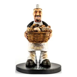 Vollständig personalisierte 3D-Figur aus handbemaltem Harz, 27 cm, Bäcker