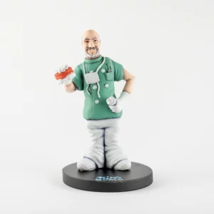 Vollständig personalisierte 3D-Figur aus handbemaltem Harz, 27 cm, Zahntechniker