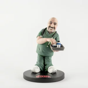 Vollständig personalisierte 3D-Figur aus handbemaltem Harz, 27 cm, Krankenschwester
