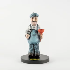 Vollständig personalisierte 3D-Figur aus handbemaltem Harz, 27 cm, Klempner