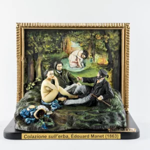 Statuina in 3D di "Colazione sull'erba" di Édouard Manet dipinta a mano, 27cm
