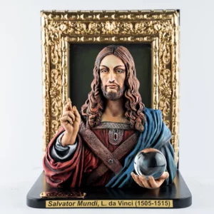 Figurine 3D peinte à la main "Salvator Mundi" de Léonard de Vinci 27cm
